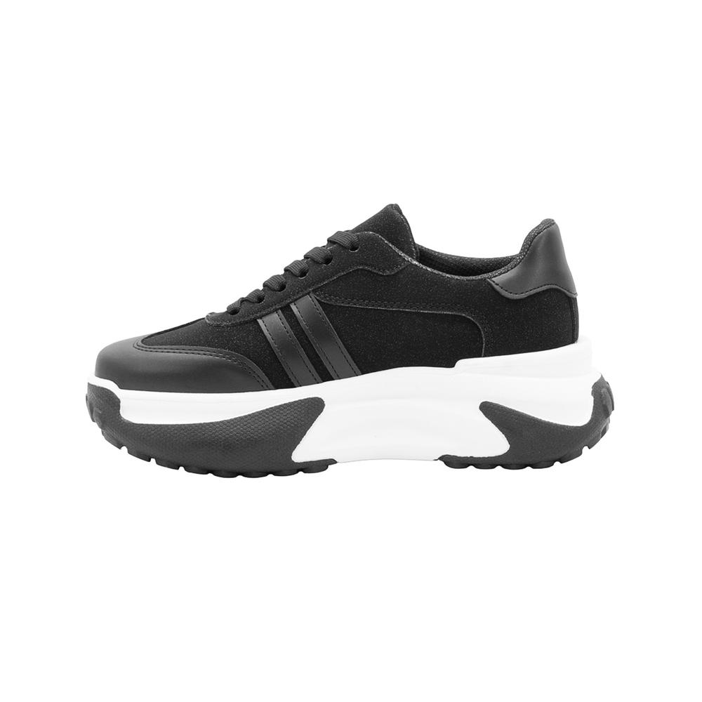 Foto 3 pulgar | Tenis Plataforma Para Mujer Super Comodos Color Blanco Negro Negro