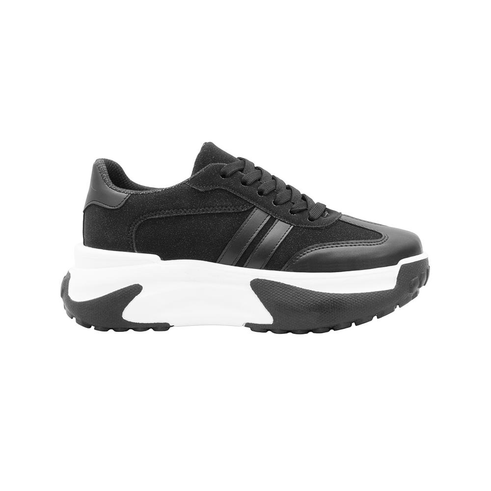 Foto 4 pulgar | Tenis Plataforma Para Mujer Super Comodos Color Blanco Negro Negro