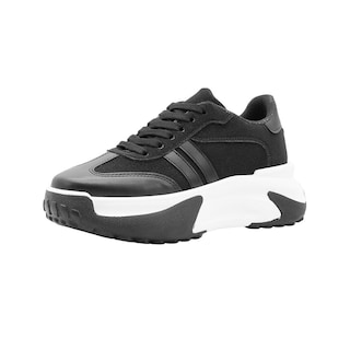 Foto 4 | Tenis Plataforma Para Mujer Super Comodos Color Blanco Negro Negro