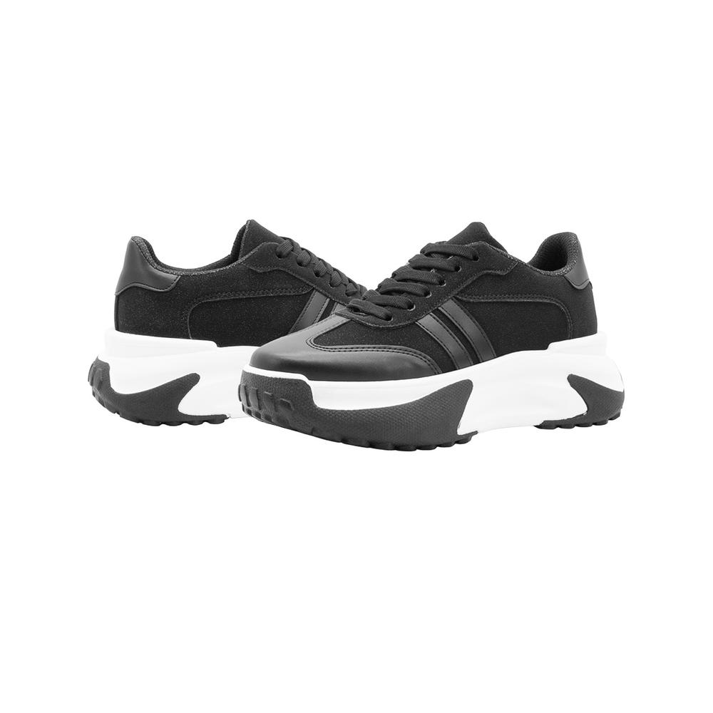 Foto 6 pulgar | Tenis Plataforma Para Mujer Super Comodos Color Blanco Negro Negro
