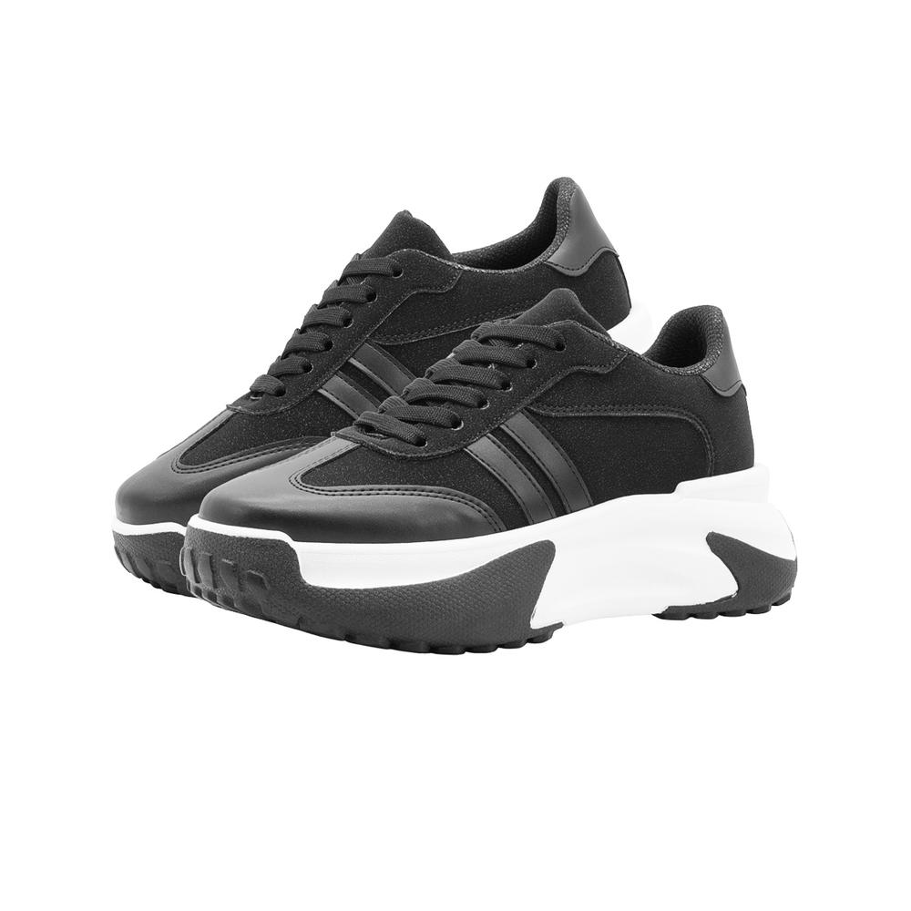 Foto 7 pulgar | Tenis Plataforma Para Mujer Super Comodos Color Blanco Negro Negro