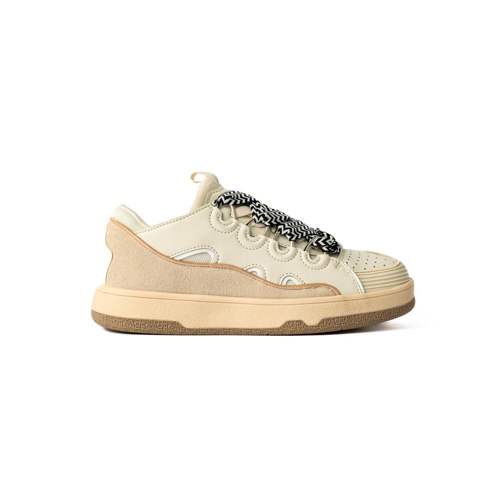 Tenis Sneaker Moda Plataforma 3cm Para Mujer Walki Martina Beige