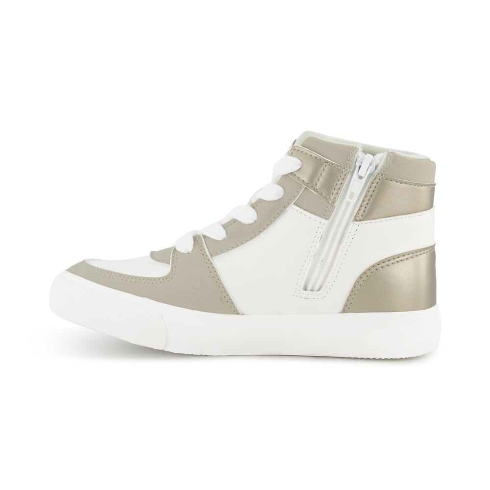 Foto 3 pulgar | Tenis Dkny Andee Alice Para Mujer  Tipo Botín Color Blanco Con Dorado