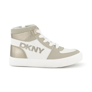 Foto 4 | Tenis Dkny Andee Alice Para Mujer Tipo Botín Color Blanco Con Dorado