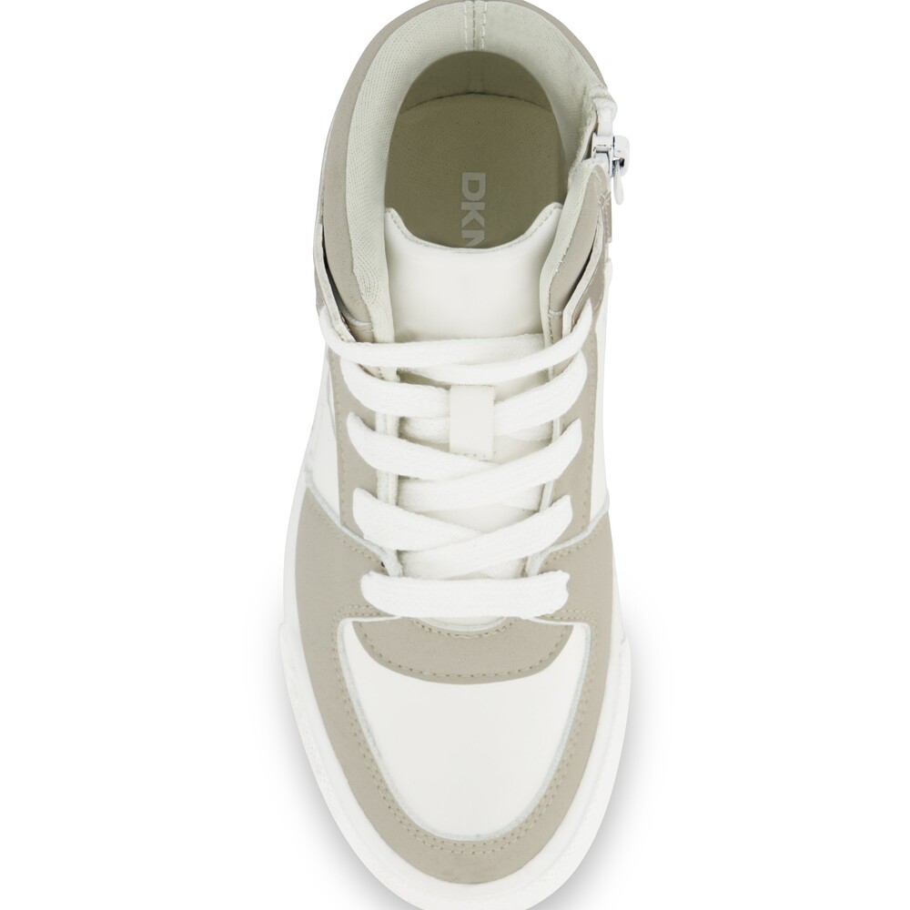 Foto 6 pulgar | Tenis Dkny Andee Alice Para Mujer  Tipo Botín Color Blanco Con Dorado