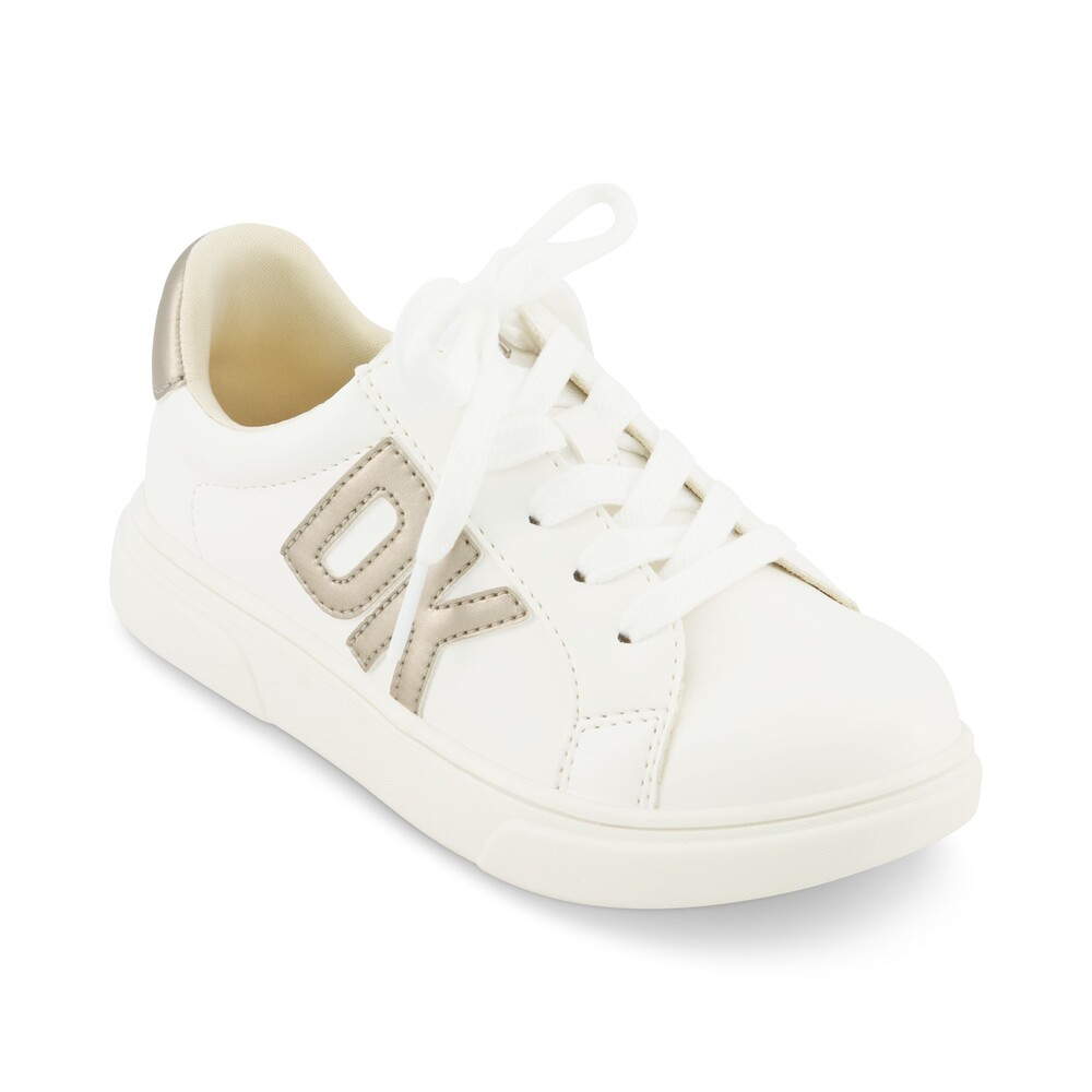 Tenis Dkny Celia Bonnie Para Mujer  Color Blanco Con Dorado