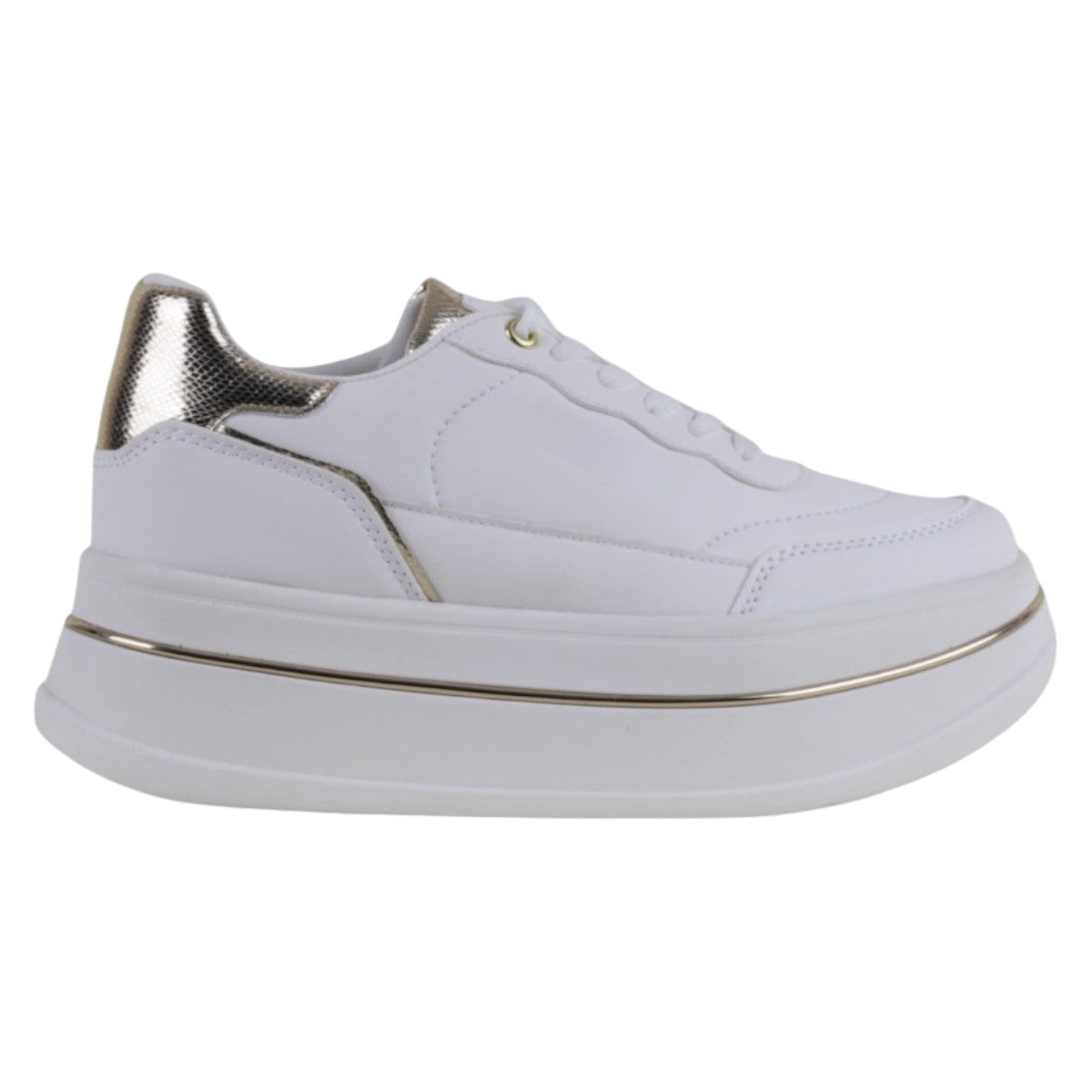 Foto 3 pulgar | Tenis Tipo Deportivo Exterior Piel Vegana Color Blanco Para Mujer De Rbcollection