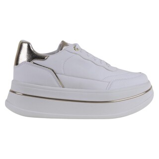 Foto 2 | Tenis Tipo Deportivo Exterior Piel Vegana Color Blanco Para Mujer De Rbcollection