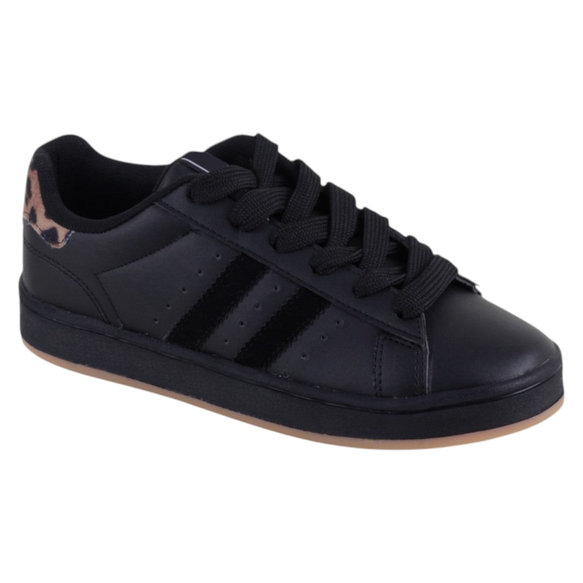 Foto 2 pulgar | Tenis Con Cordones Exterior Piel Vegana Color Negro Para Mujer De Rbcollection