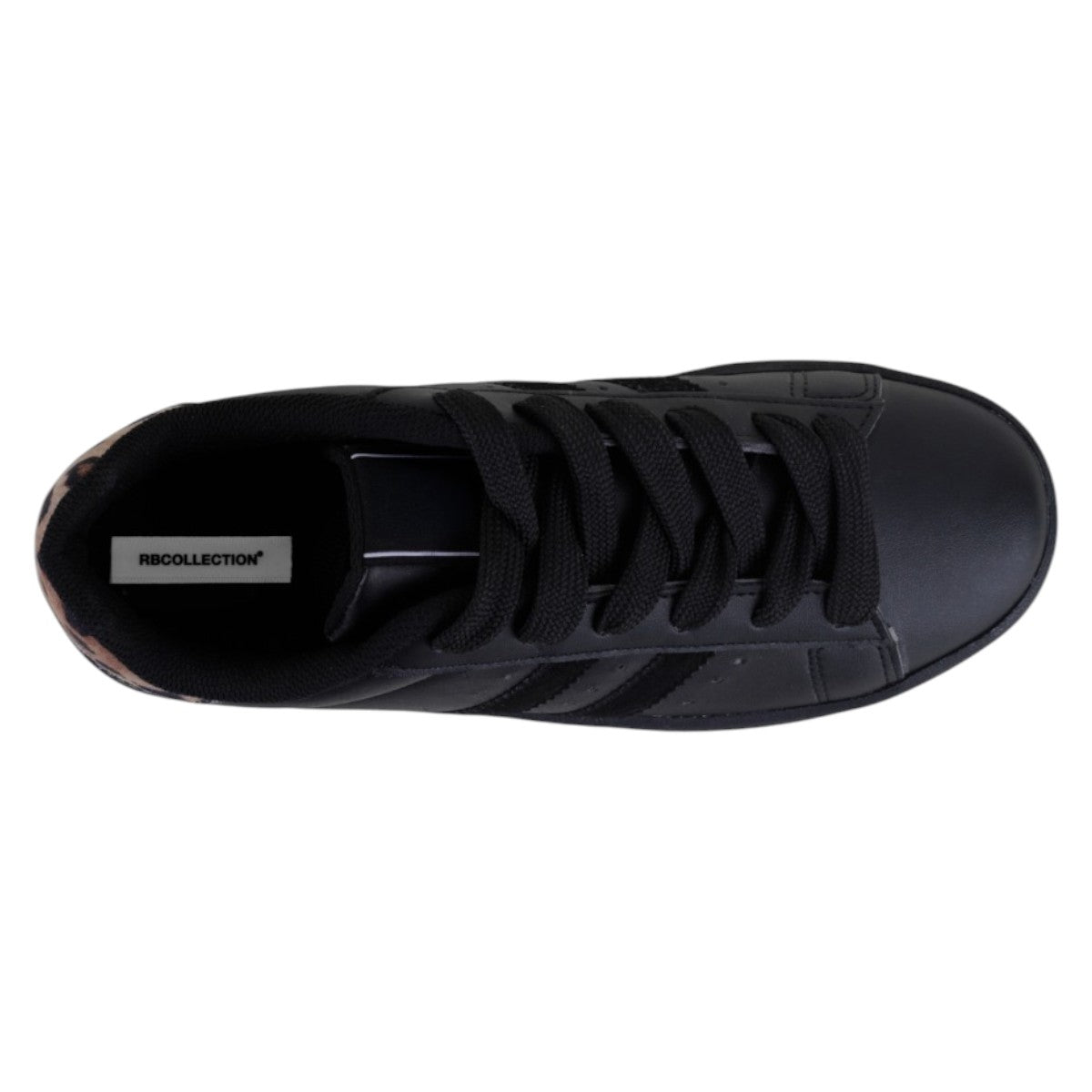 Foto 4 pulgar | Tenis Con Cordones Exterior Piel Vegana Color Negro Para Mujer De Rbcollection