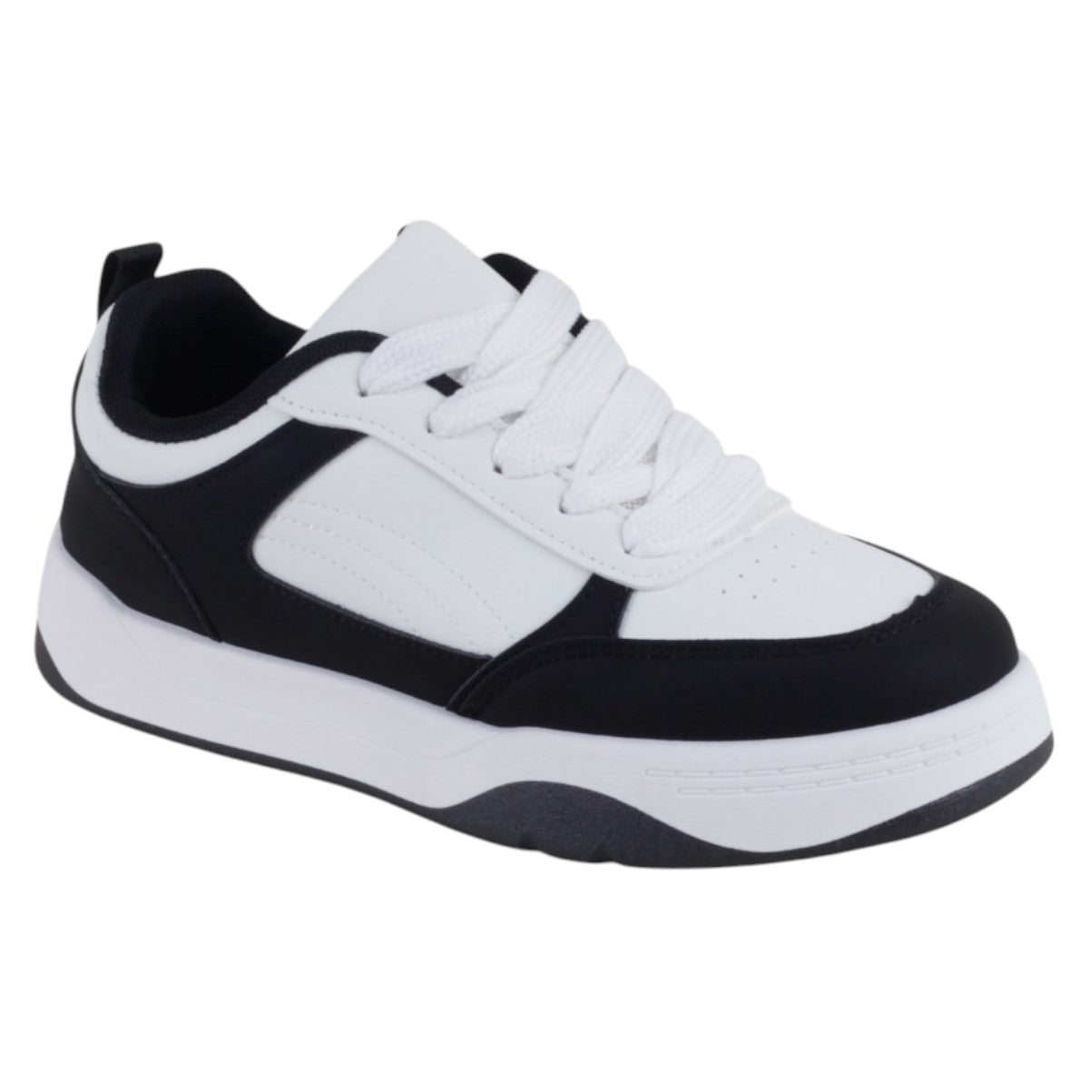 Foto 2 pulgar | Tenis Con Cordones Exterior Piel Vegana Color Negro Para Mujer De Rbcollection