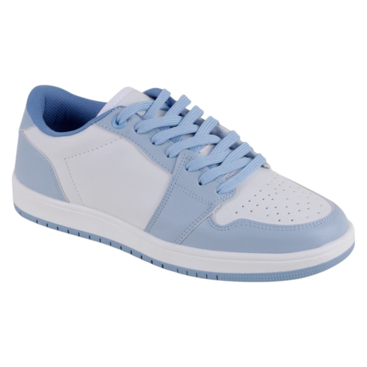 Foto 2 pulgar | Tenis Con Cordones Exterior Piel Vegana Color Azul Para Mujer De Rbcollection