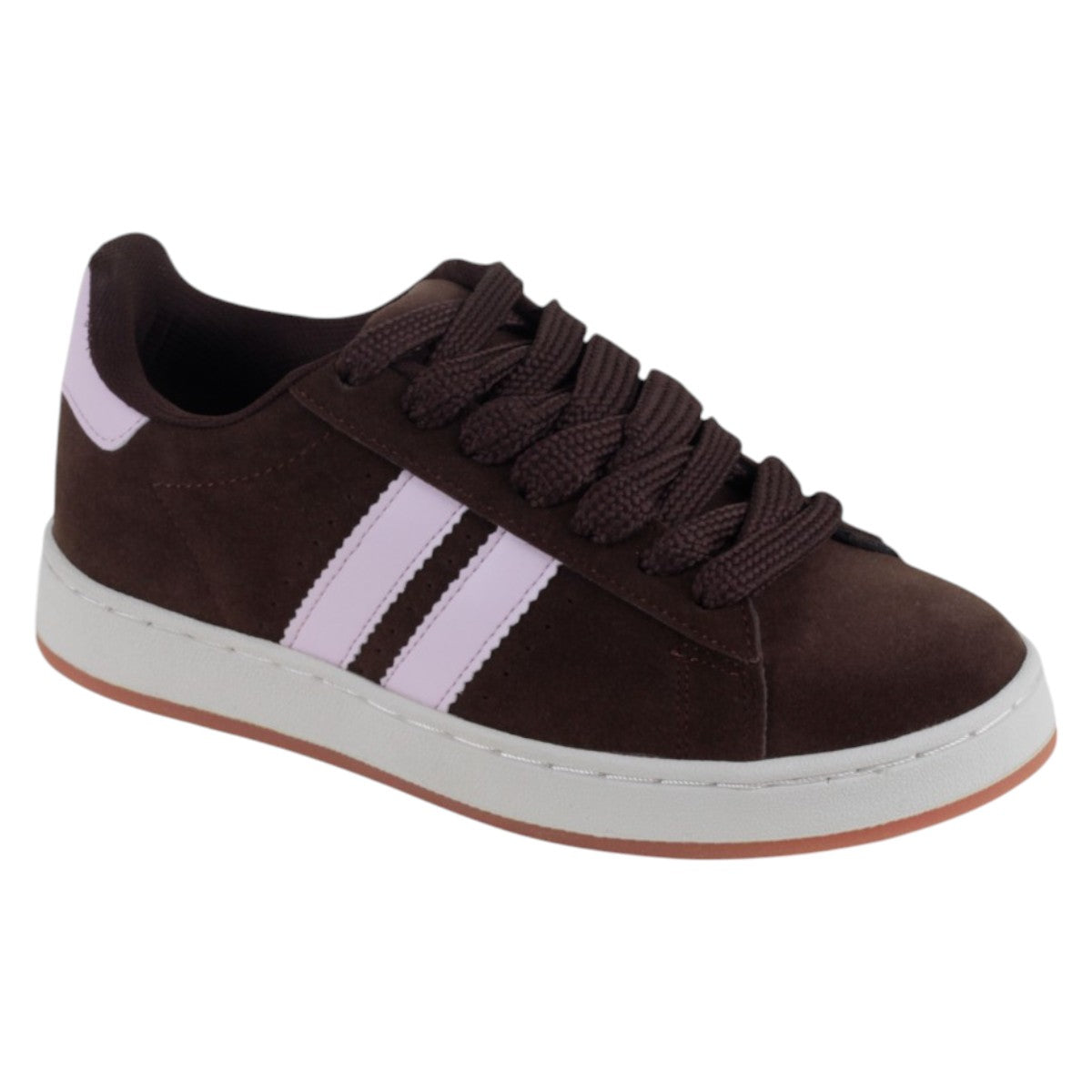 Foto 2 pulgar | Tenis Con Cordones Exterior Gamuza Sintética Color Café Para Mujer De Rbcollection