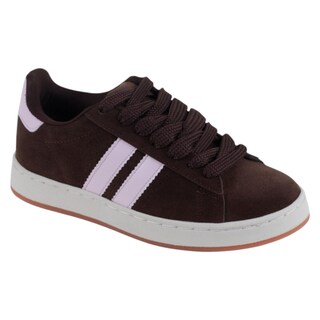 Foto 1 | Tenis Con Cordones Exterior Gamuza Sintética Color Café Para Mujer De Rbcollection
