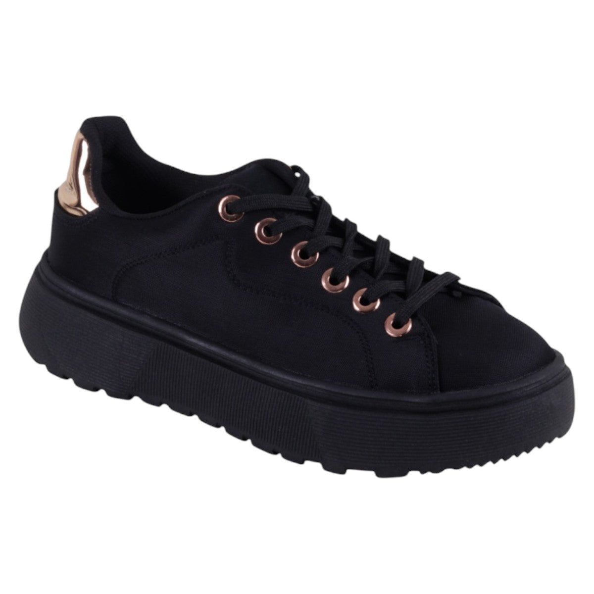 Tenis Con Cordones Exterior Textil Color Negro Para Mujer De Rbcollection