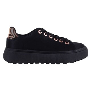 Foto 2 | Tenis Con Cordones Exterior Textil Color Negro Para Mujer De Rbcollection