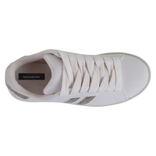 Foto 3 | Tenis Con Cordones Exterior Gamuza Sintética Color Blanco Para Mujer De Rbcollection