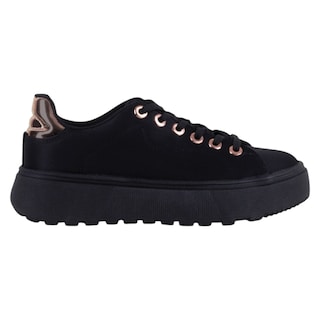 Foto 2 | Tenis Con Cordones Exterior Textil Color Negro Para Mujer De Rbcollection