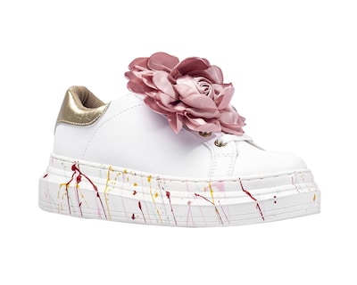 Foto 5 | Tenis De Dama A Ángelozano De Piel Sintética Tenis Flor Color Blanco