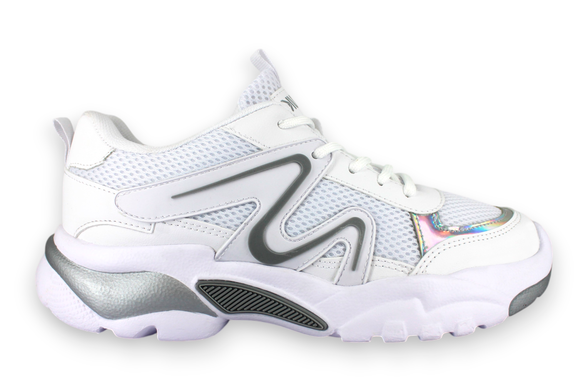 Foto 3 | Tenis Casual Blanco Gris Mujer Coplista Newk