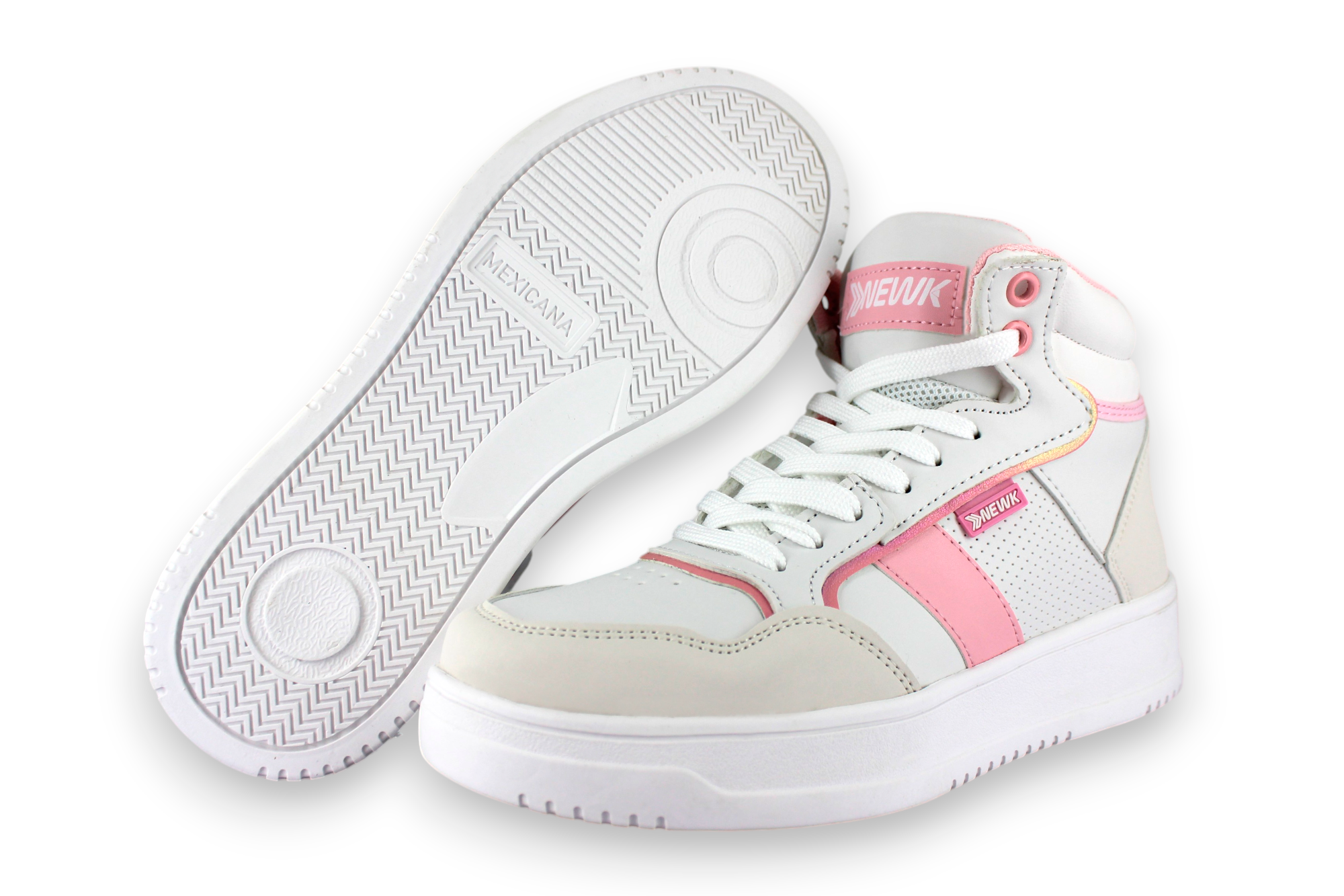 Tenis Casual Blanco Rosa Mujer Improdev Newk