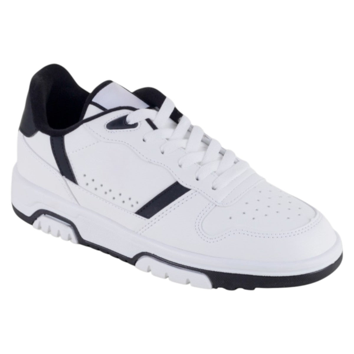 Foto 1 | Tenis Con Cordones Exterior Piel Vegana Color Blanco Para Mujer De Rbcollection