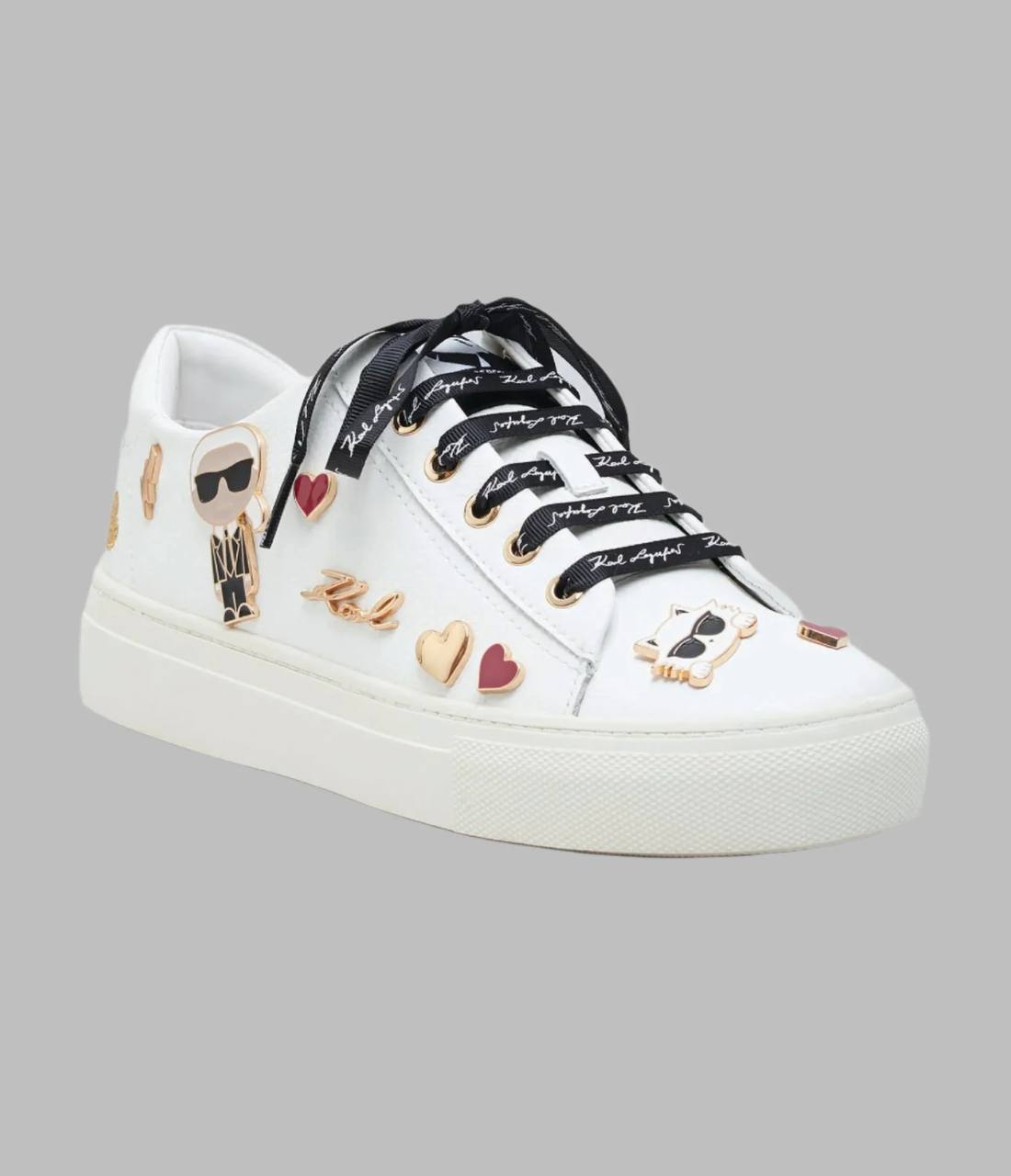 Foto 3 pulgar | Tenis Karl Lagerfeld Sneakers Cate Pins Color Blanco Casual De Piel Mujer Original
