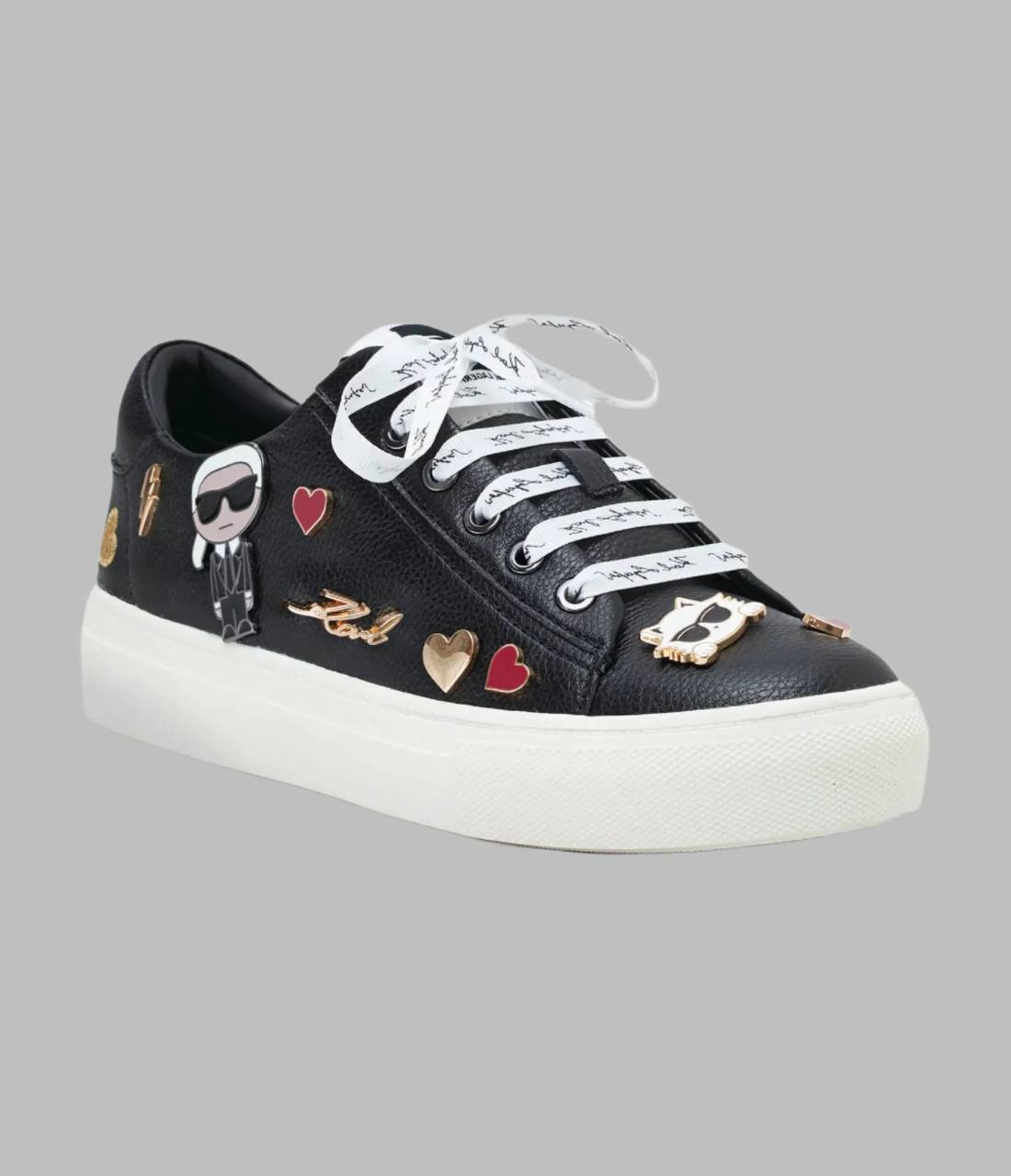 Foto 3 pulgar | Tenis Karl Lagerfeld Sneakers Cate Pins Color Negro Casual De Piel Mujer Original