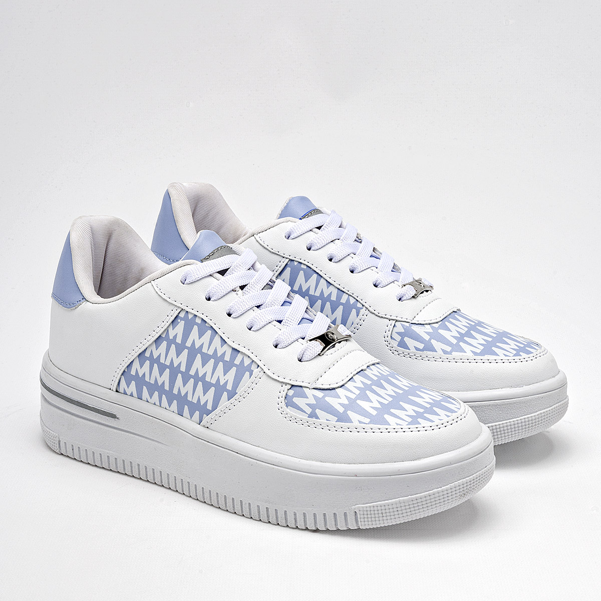 Foto 3 pulgar | Moramora Tenis Urbano Para Mujer Blanco Azul