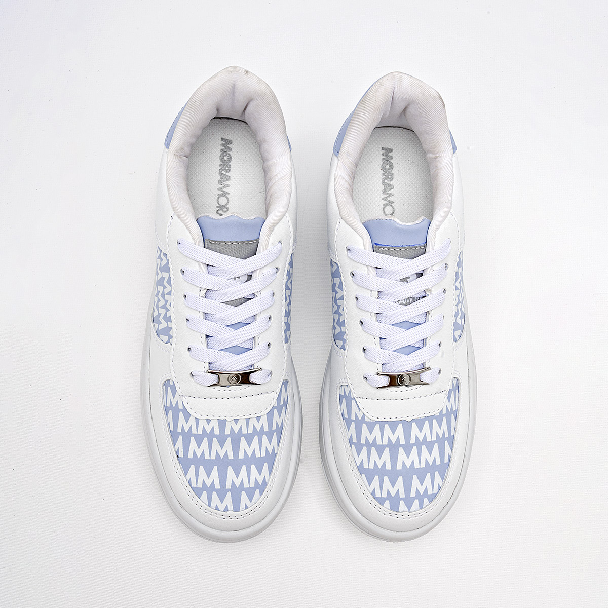 Foto 4 pulgar | Moramora Tenis Urbano Para Mujer Blanco Azul