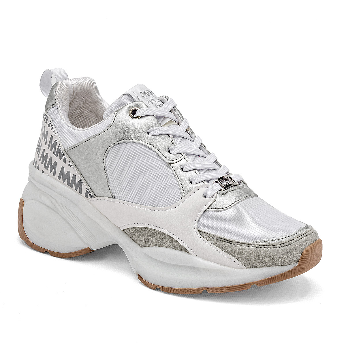 Foto 1 | Moramora Tenis Urbano Para Mujer Blanco Plata Gris