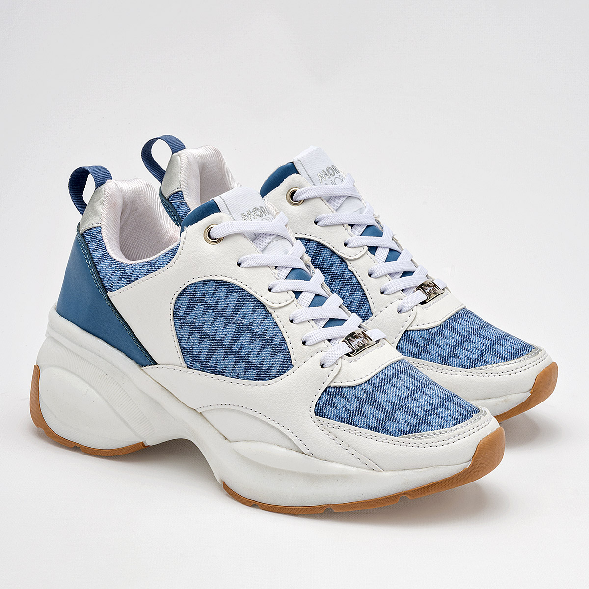 Foto 3 pulgar | Moramora Tenis Urbano Para Mujer Blanco Azul