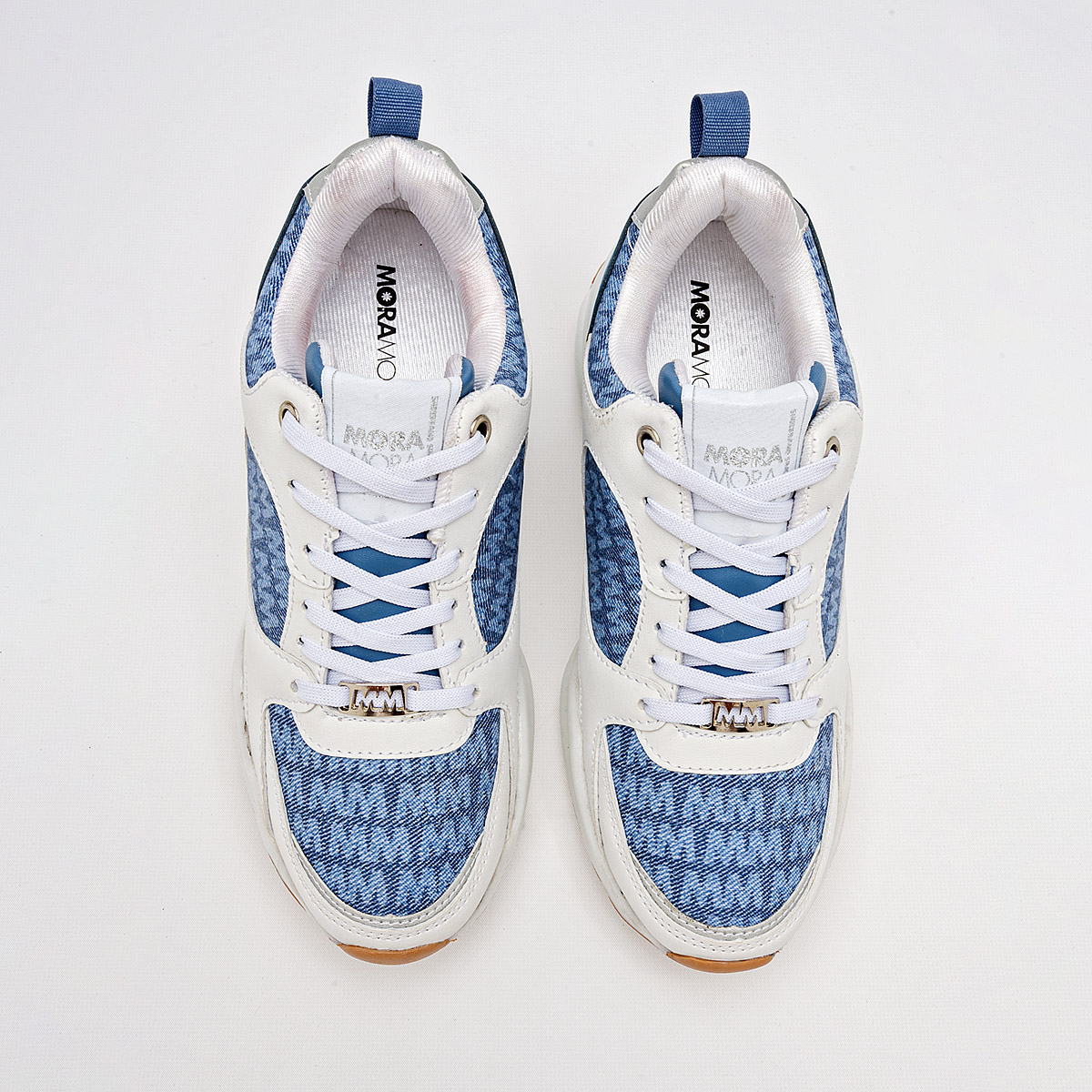 Foto 4 pulgar | Moramora Tenis Urbano Para Mujer Blanco Azul