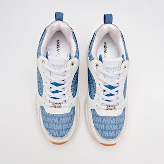 Foto 3 | Moramora Tenis Urbano Para Mujer Blanco Azul