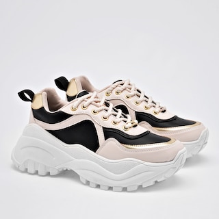 Foto 2 | Moramora Tenis Urbano Para Mujer Negro Latte Oro
