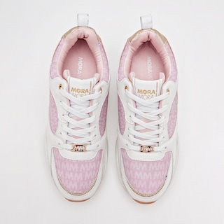 Foto 3 | Moramora Tenis Urbano Para Mujer Blanco Rosa Oro