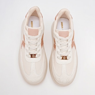 Foto 3 | Moramora Tenis Urbano Para Mujer Latte Rosa