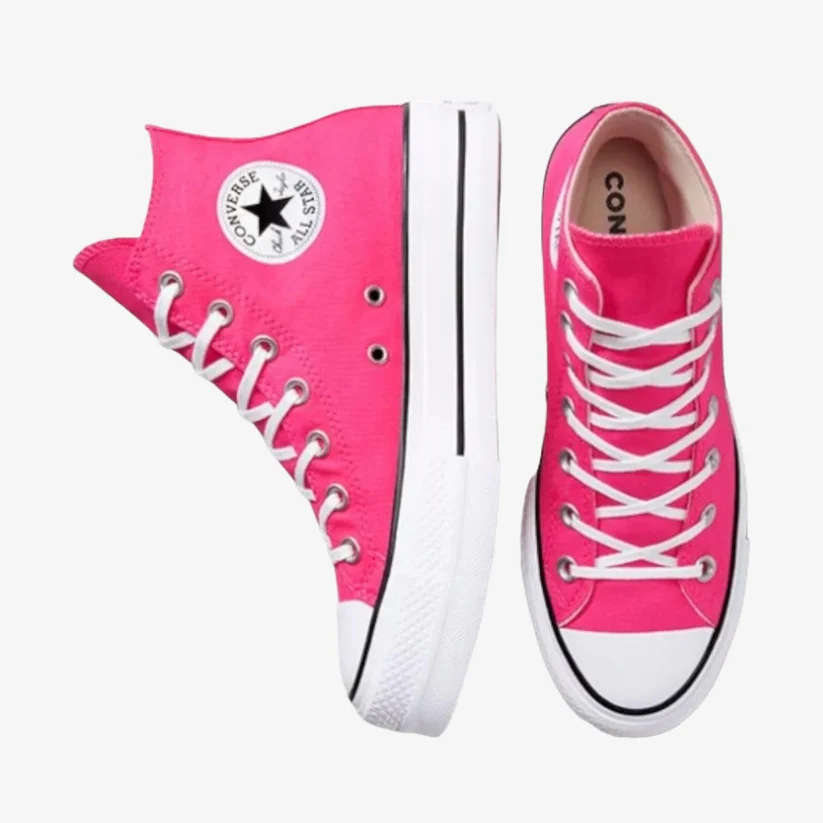 Foto 4 pulgar | Tenis Converse Ctas Lift Hi Bota Rosa Plataforma Para Mujer - Original
