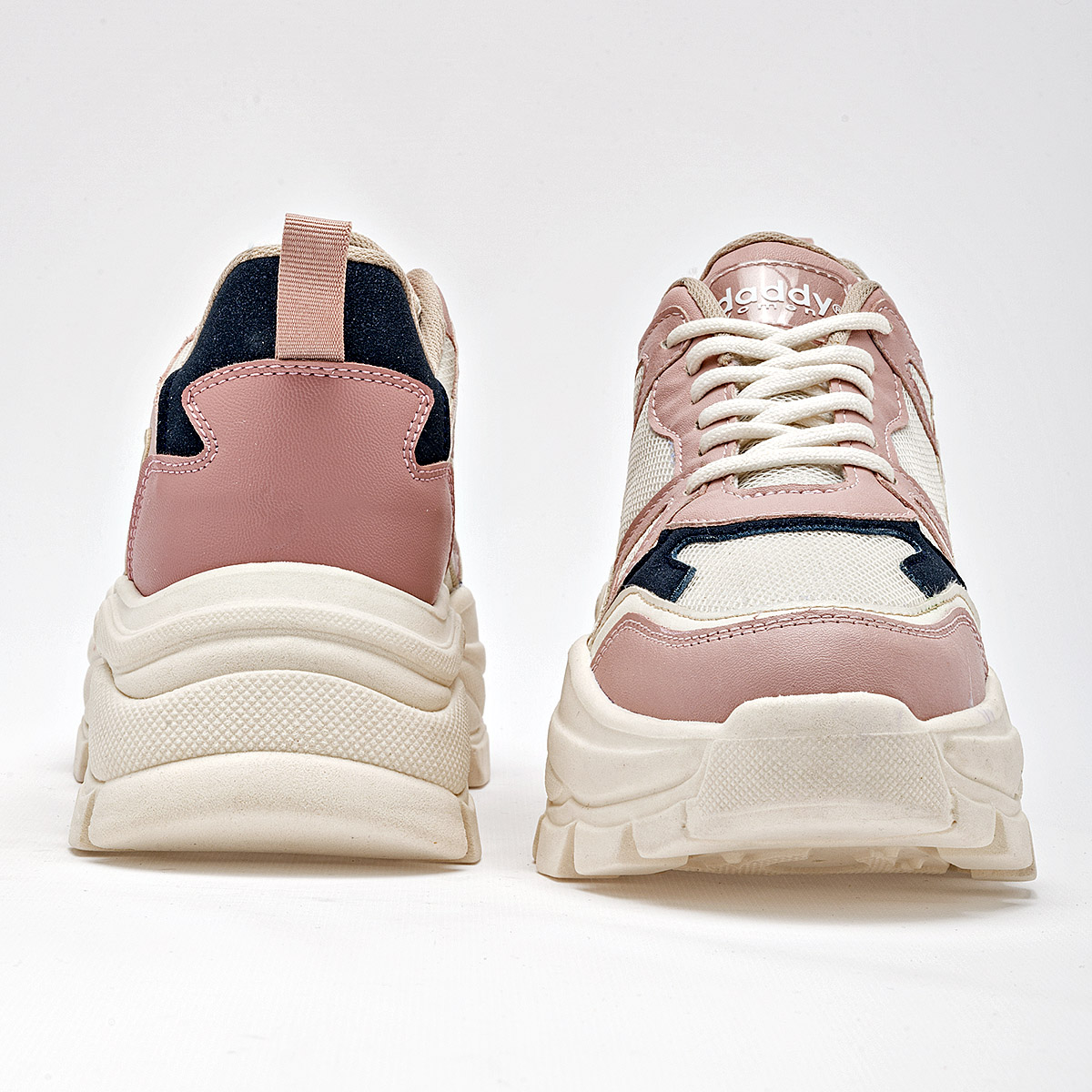 Foto 5 pulgar | Daddy Tenis Urbano Para Mujer Beige Rosa Marino