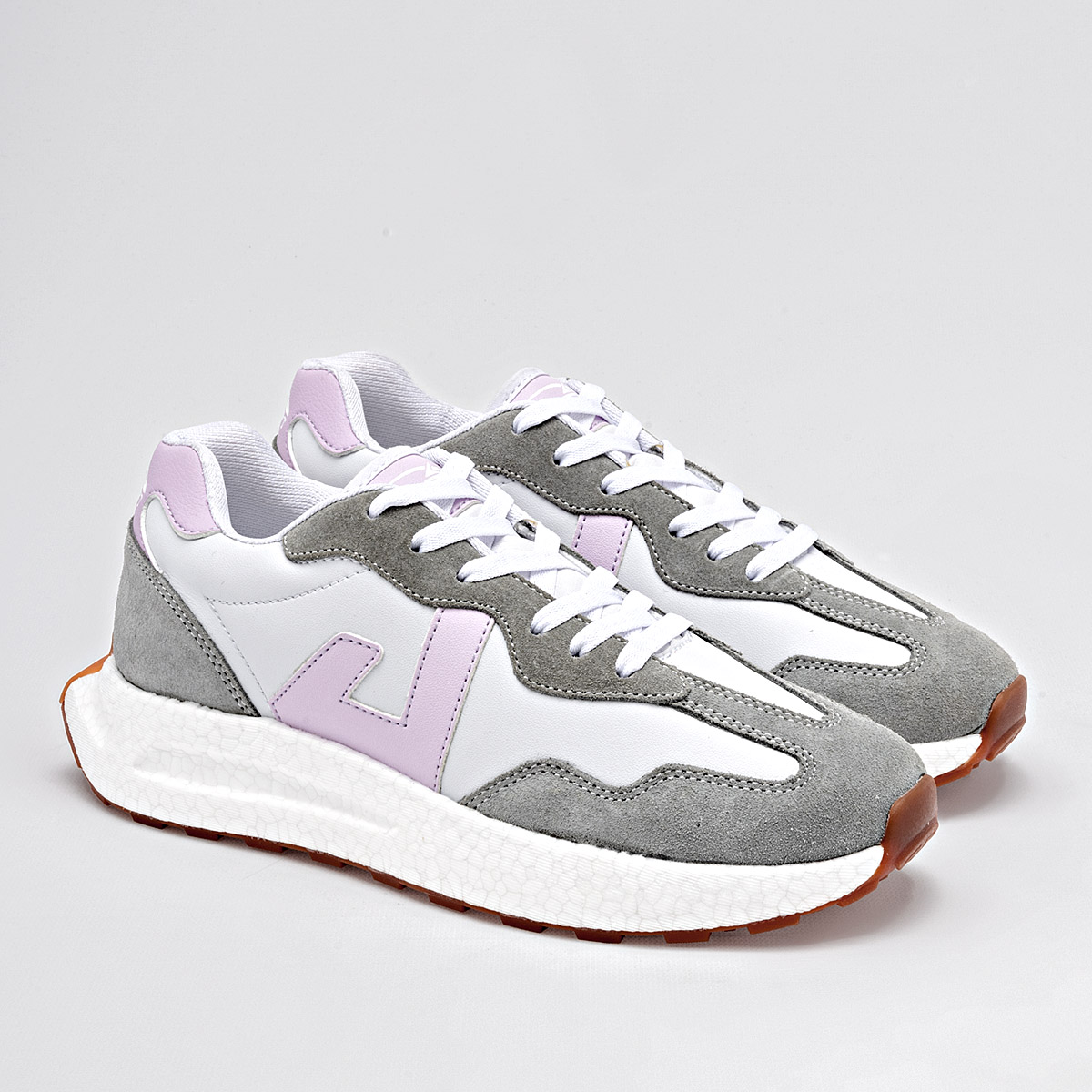 Foto 3 pulgar | Apoort Tenis Urbano Para Mujer Blanco Gris Lila