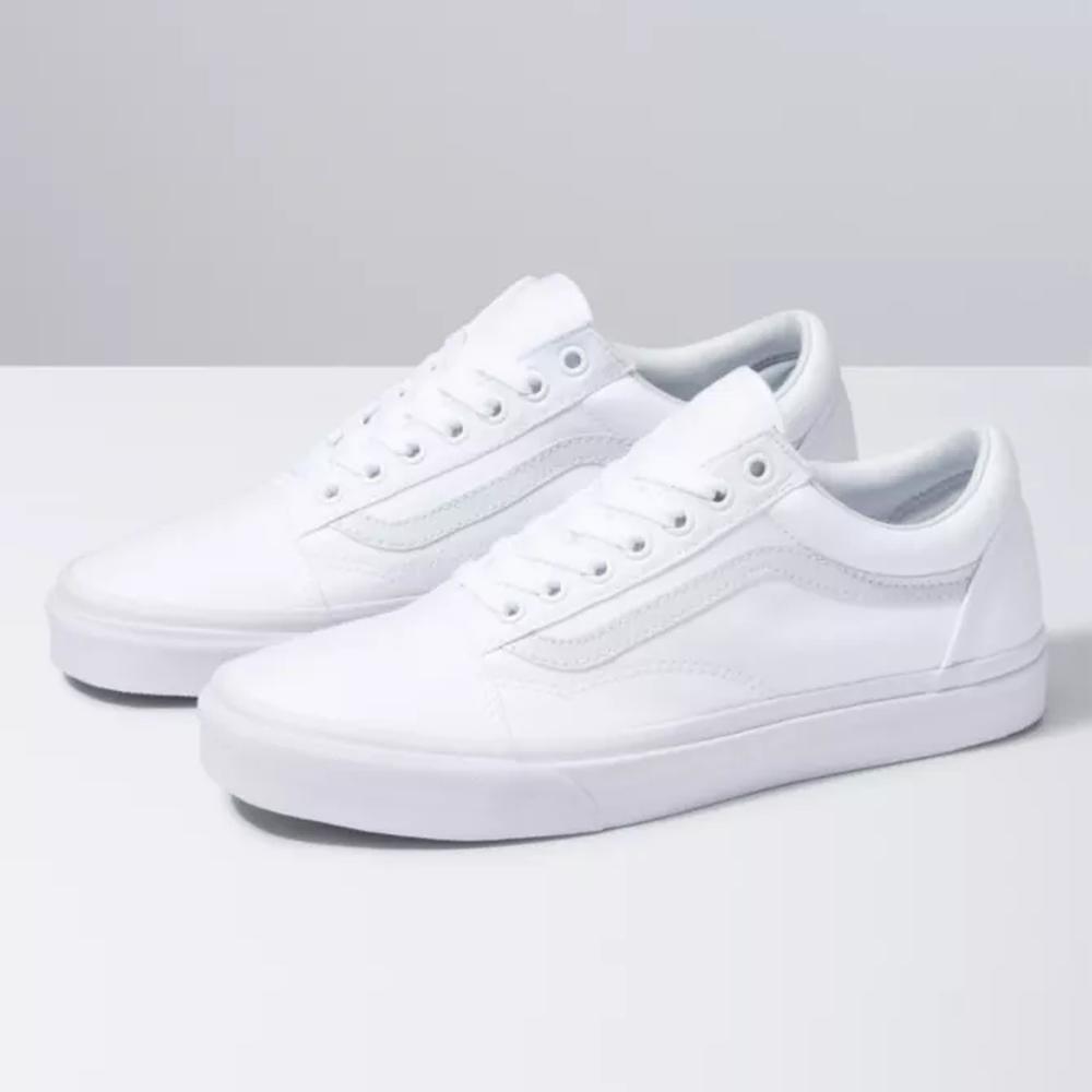 Foto 2 | Tenis Vans Mujer Originales Old Skool color Blanco