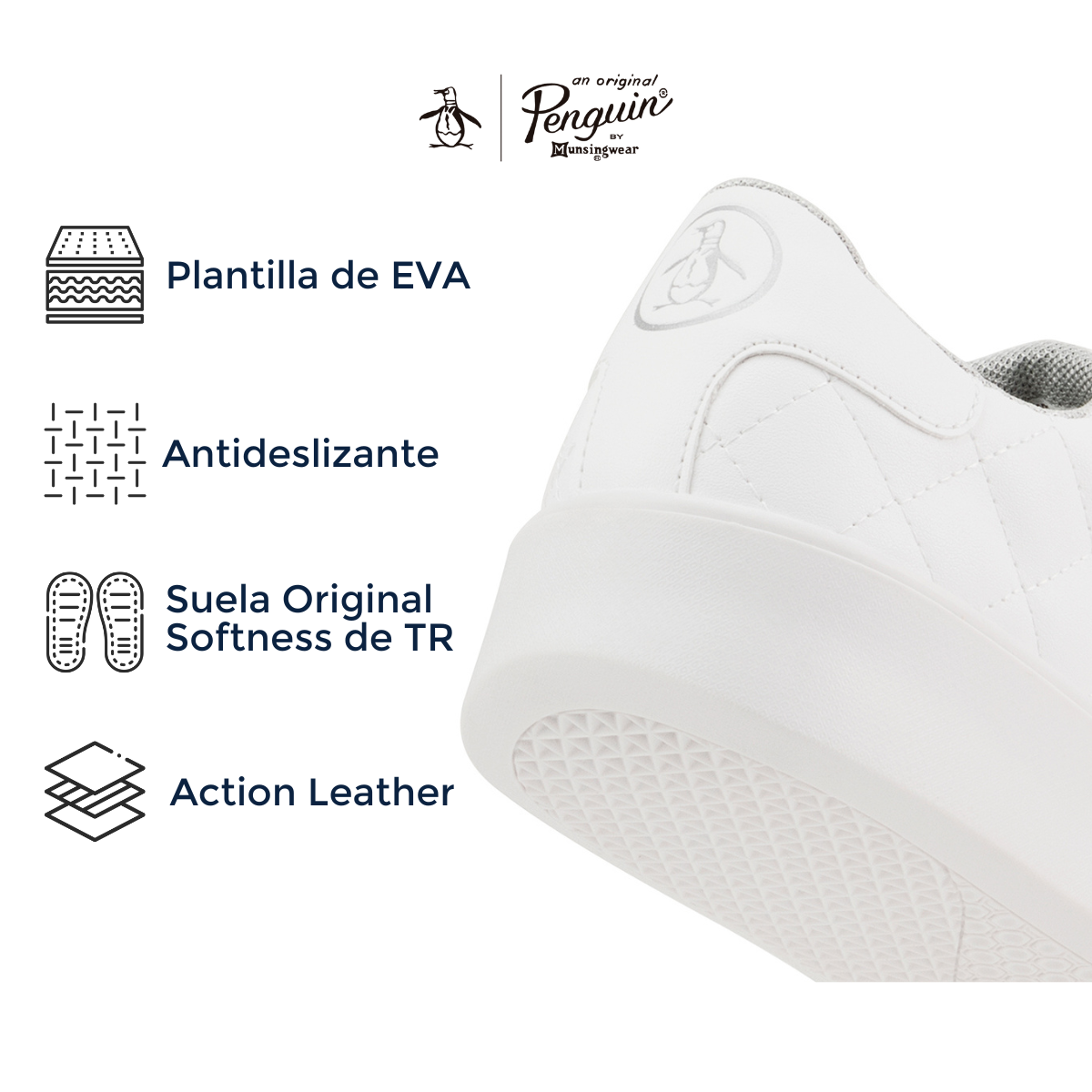Foto 6 pulgar | Tenis Original Penguin Style Cloe Blanco
