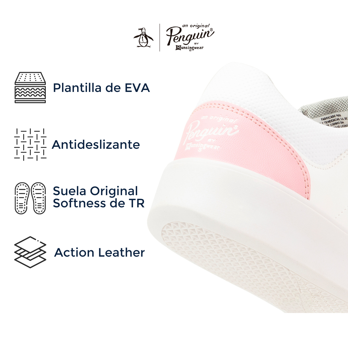Foto 6 pulgar | Tenis Original Penguin Style Lissa Blanco-gris