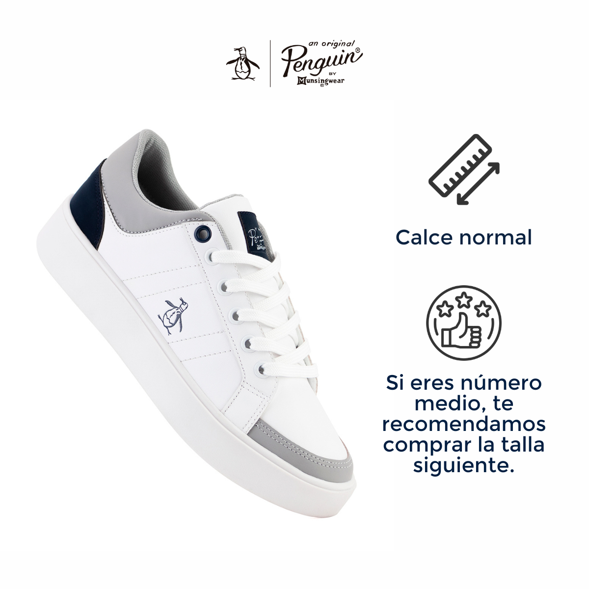 Foto 7 pulgar | Tenis Original Penguin Style Lissa Blanco-marino