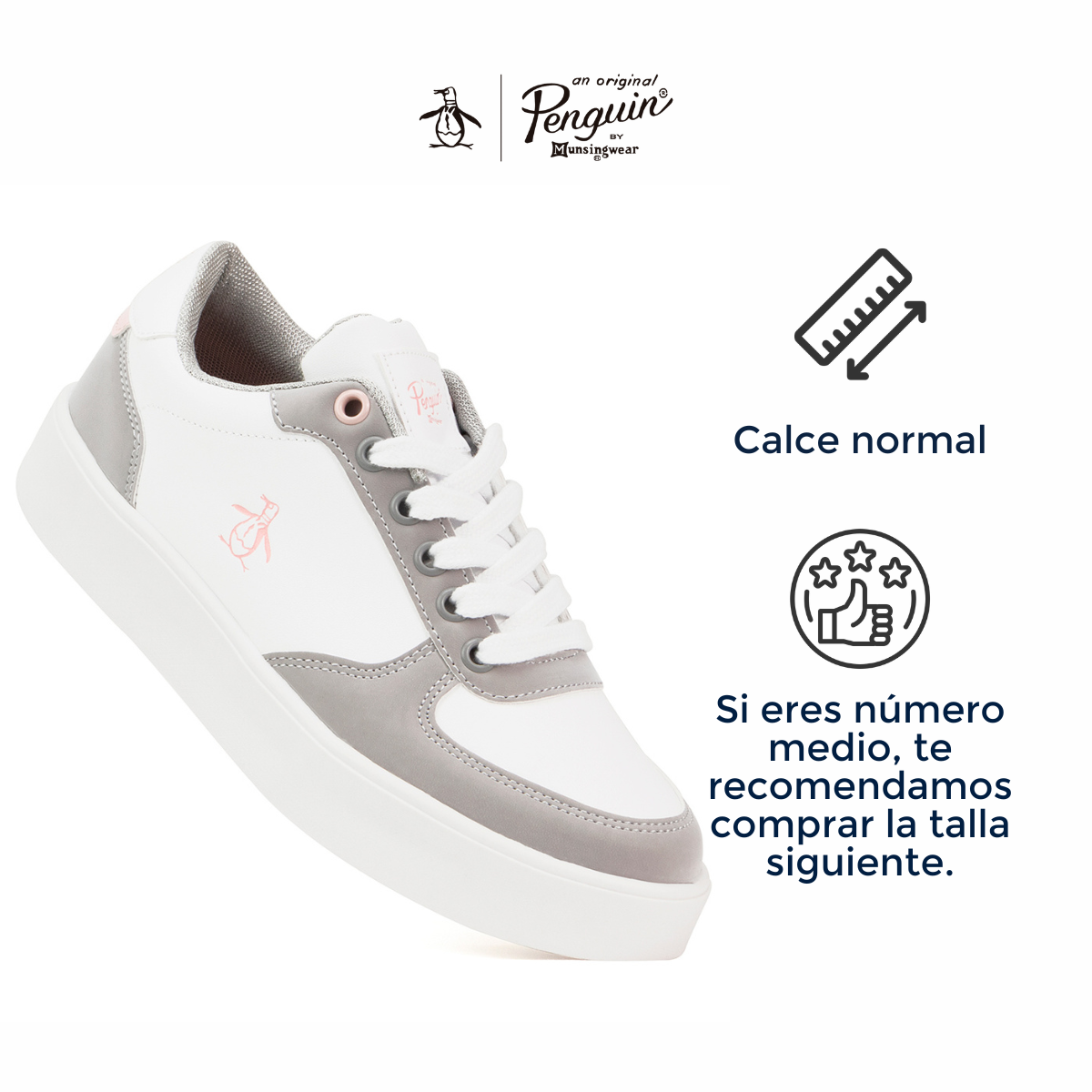 Foto 7 pulgar | Tenis Original Penguin Style Emilly Blanco