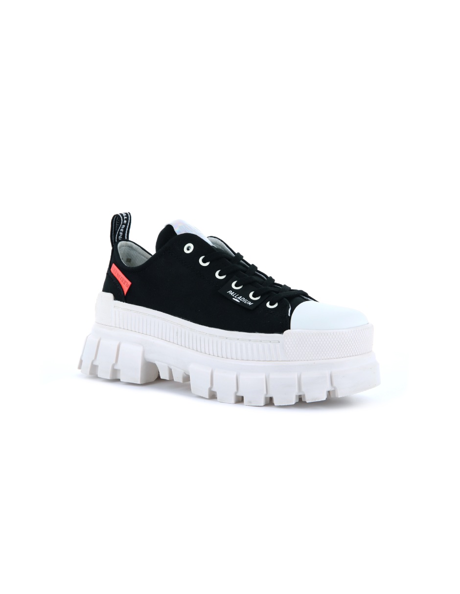 Tenis con Plataforma Palladium Revolt Lo TX Negro y Blanco para Dama