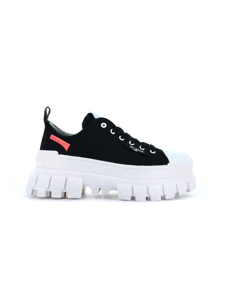 Foto 5 pulgar | Tenis con Plataforma Palladium Revolt Lo TX Negro y Blanco para Dama