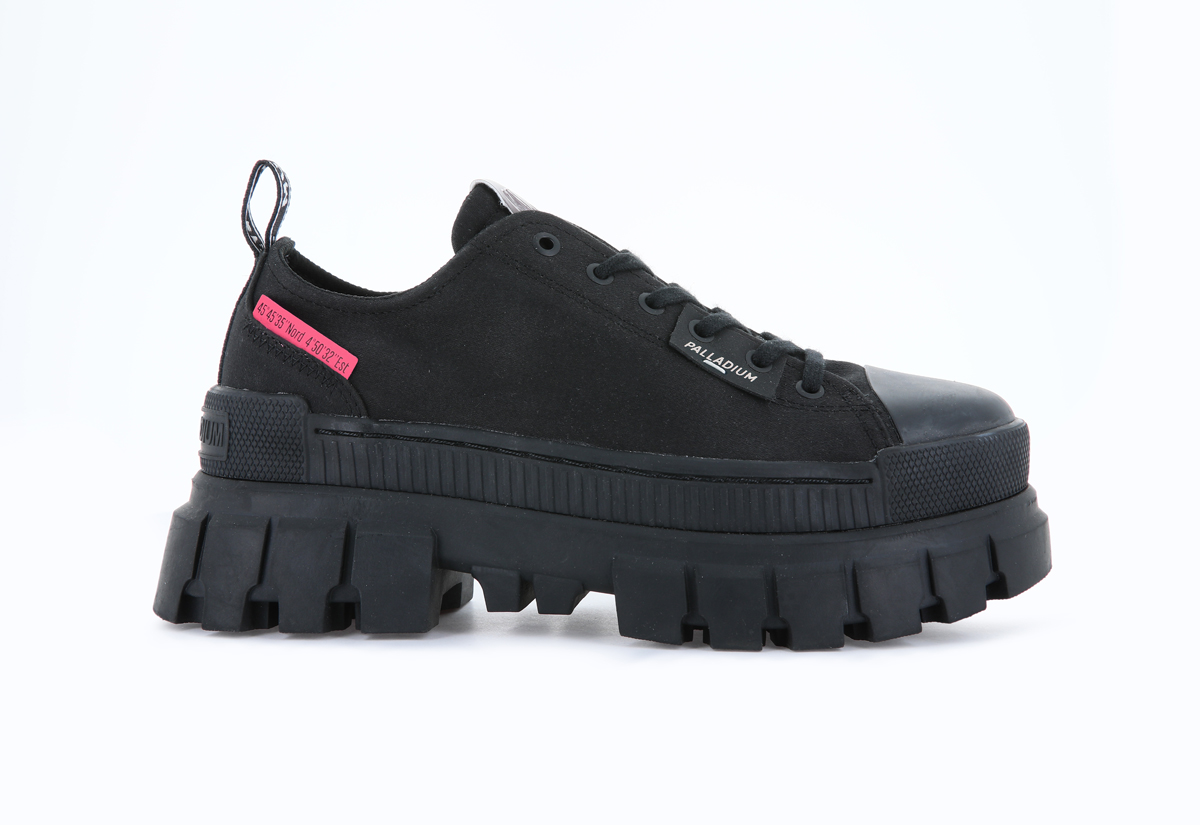 Foto 2 | Tenis con Plataforma Palladium Revolt Lo TX Negro para Dama