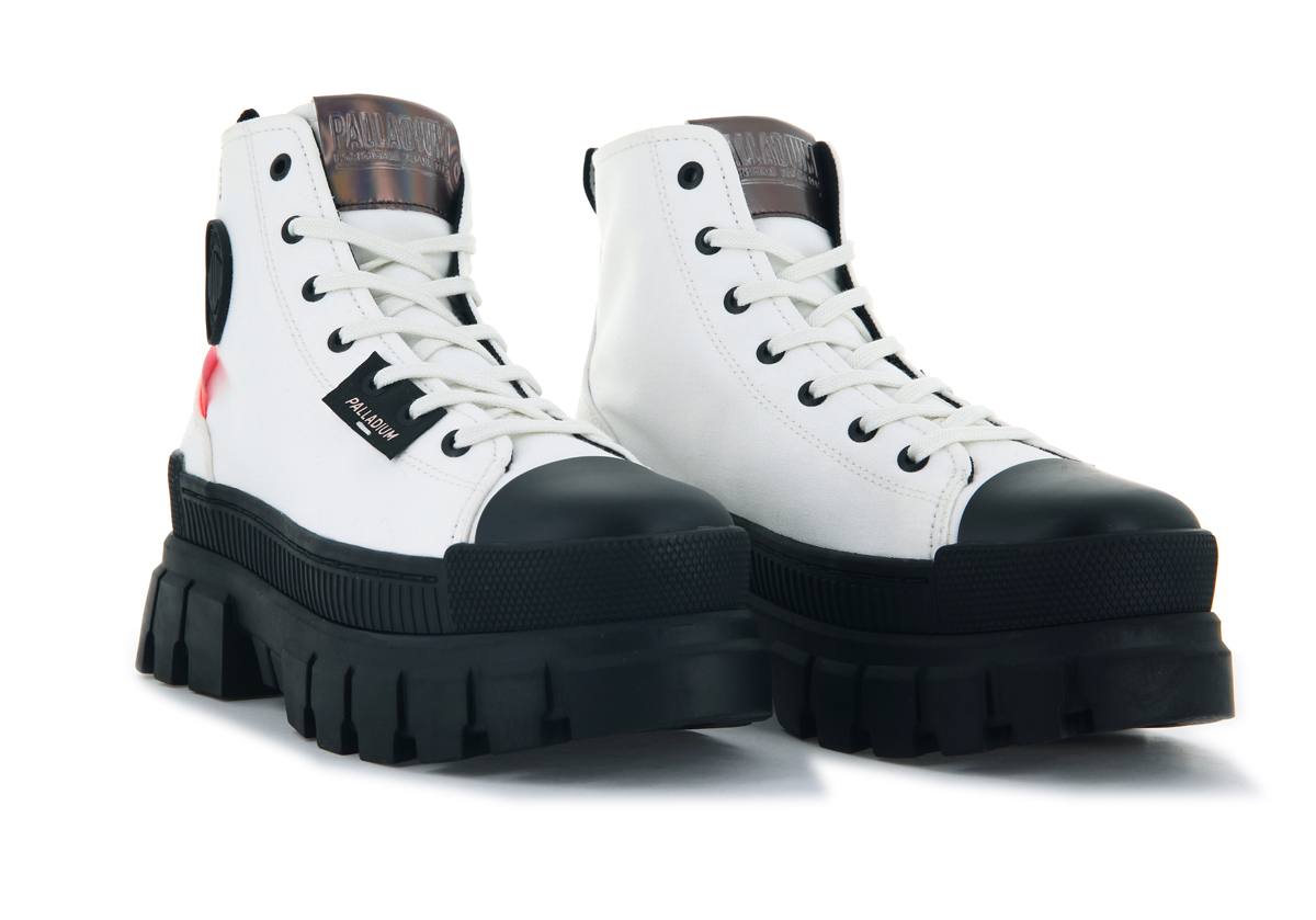 Foto 5 | Bota con Plataforma Palladium Revolt Hi TX Blanco para Dama