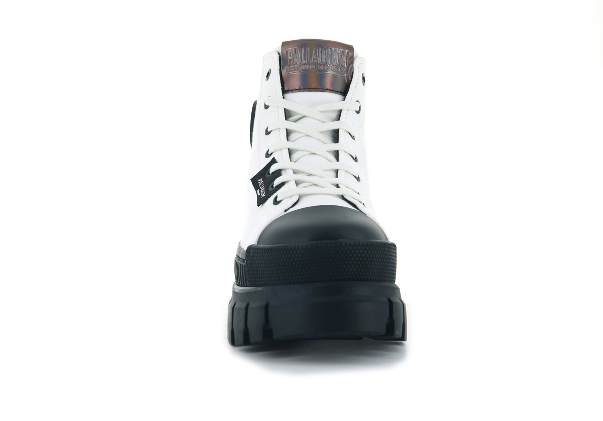 Foto 6 | Bota con Plataforma Palladium Revolt Hi TX Blanco para Dama